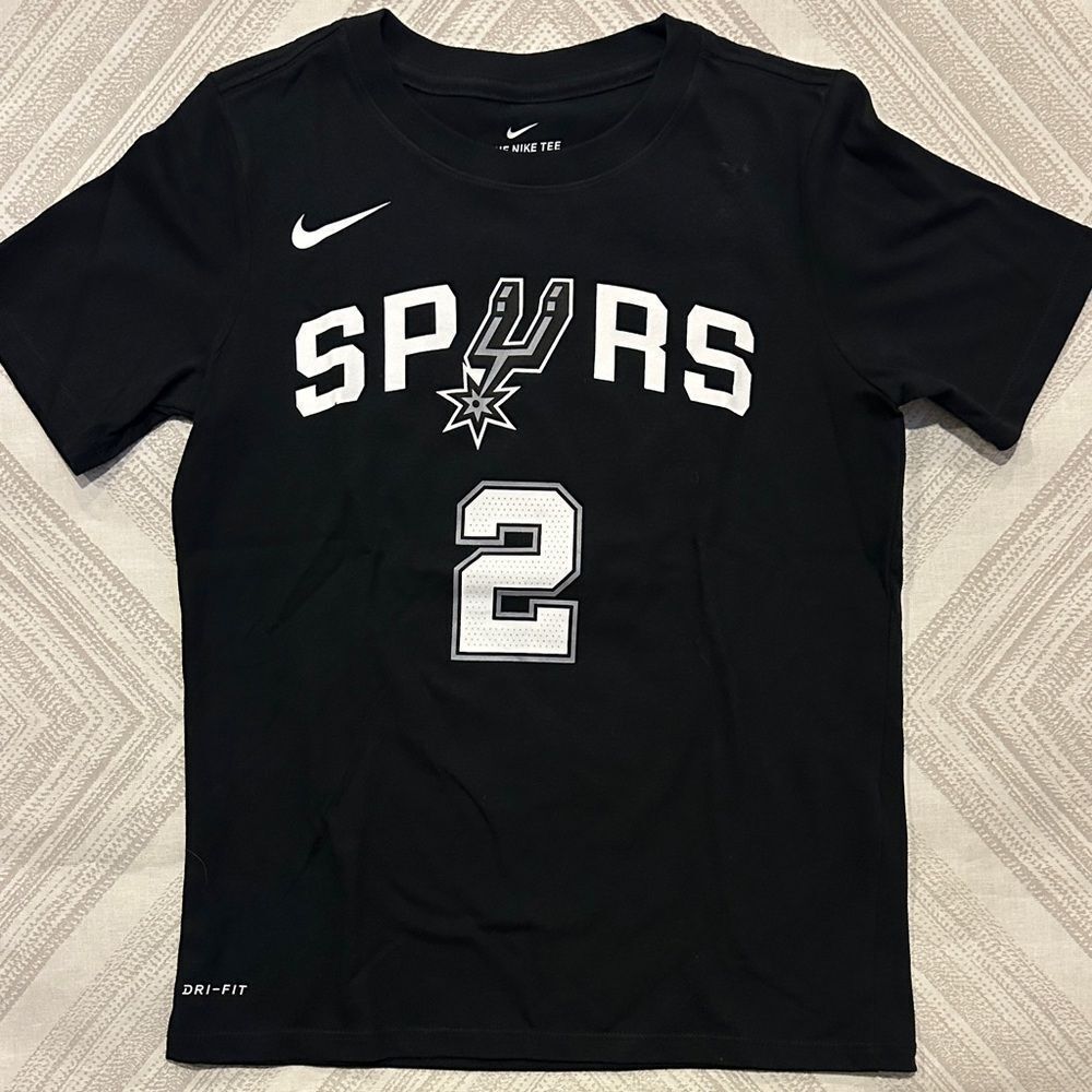 Nike Dri-Fit Kids Kawhi Leonard Black #2 Spurs T-Shirt Size Small